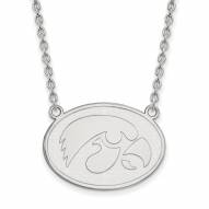 Iowa Hawkeyes Sterling Silver Large Pendant Necklace