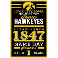 Iowa Hawkeyes Established Wood Sign