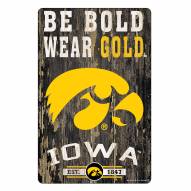 Iowa Hawkeyes Slogan Wood Sign