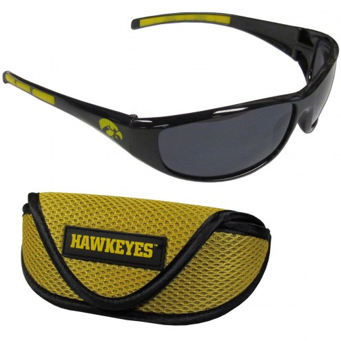Iowa Hawkeyes Wrap Sunglasses and Case Set