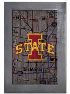 Iowa State Cyclones 11" x 19" City Map Framed Sign