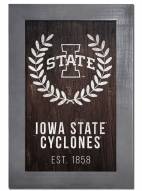 Iowa State Cyclones 11" x 19" Laurel Wreath Framed Sign