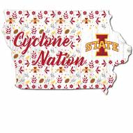 Iowa State Cyclones 12" Floral State Sign