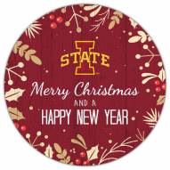 Iowa State Cyclones 12" Merry Christmas & Happy New Year Sign