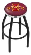 Iowa State Cyclones Black Swivel Barstool with Chrome Accent Ring