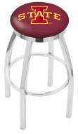 Iowa State Cyclones Chrome Swivel Bar Stool with Accent Ring