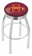 Iowa State Cyclones Chrome Swivel Barstool with Ribbed Accent Ring