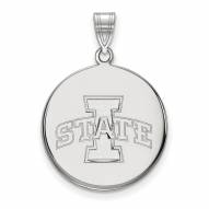 Iowa State Cyclones Sterling Silver Large Disc Pendant