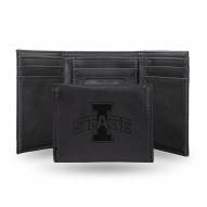 Iowa State Cyclones Laser Engraved Black Trifold Wallet