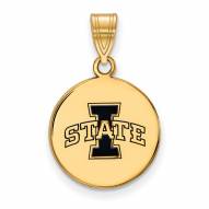 Iowa State Cyclones Sterling Silver Gold Plated Medium Pendant