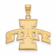 Iowa State Cyclones NCAA Sterling Silver Gold Plated Large Pendant