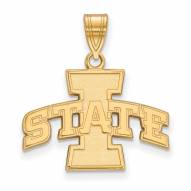 Iowa State Cyclones NCAA Sterling Silver Gold Plated Medium Pendant