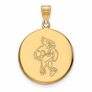 Iowa State Cyclones Sterling Silver Gold Plated Large Disc Pendant