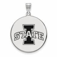 Iowa State Cyclones Sterling Silver Extra Large Enameled Disc Pendant