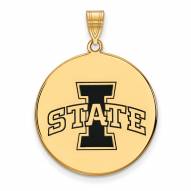Iowa State Cyclones Sterling Silver Gold Plated Extra Large Pendant