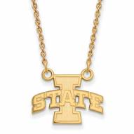 Iowa State Cyclones Sterling Silver Gold Plated Small Pendant Necklace