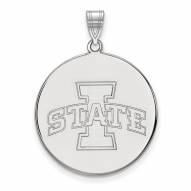 Iowa State Cyclones Sterling Silver Extra Large Disc Pendant