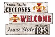 Iowa State Cyclones Welcome 3 Plank Sign