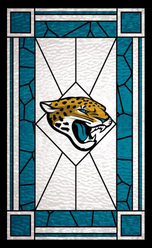 Jacksonville Jaguars 11&quot; x 19&quot; Stained Glass Sign