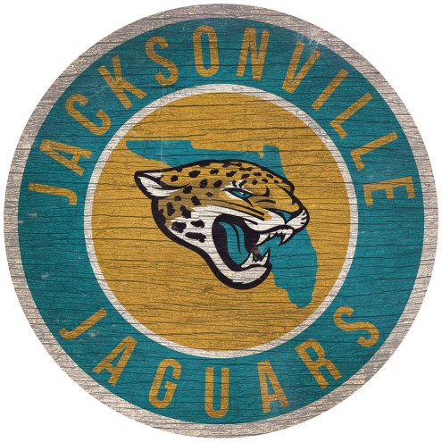 Jacksonville Jaguars 12&quot; Circle with State Sign
