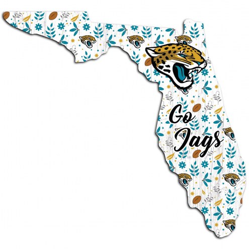 Jacksonville Jaguars 12&quot; Floral State Sign