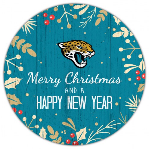 Jacksonville Jaguars 12&quot; Merry Christmas & Happy New Year Sign