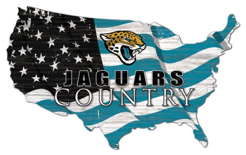 Jacksonville Jaguars 15&quot; USA Flag Cutout Sign