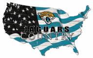 Jacksonville Jaguars 15" USA Flag Cutout Sign