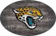 Jacksonville Jaguars 46" Distressed Wood Oval Sign
