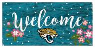 Jacksonville Jaguars 6" x 12" Floral Welcome Sign