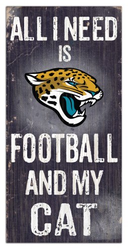 Jacksonville Jaguars 6&quot; x 12&quot; Football & My Cat Sign