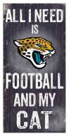 Jacksonville Jaguars 6" x 12" Football & My Cat Sign