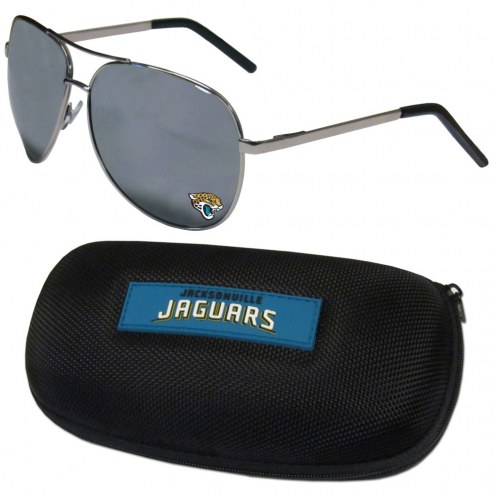 Jacksonville Jaguars Aviator Sunglasses and Zippered Carrying Case