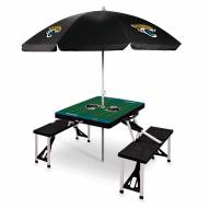 Jacksonville Jaguars Black Picnic Table w/Umbrella