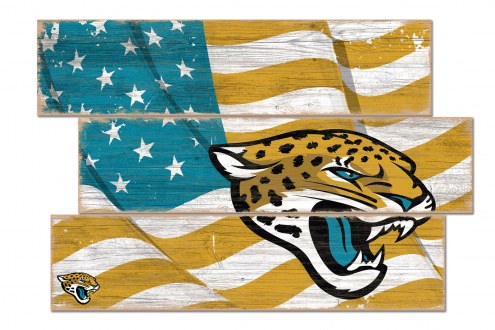Jacksonville Jaguars Flag 3 Plank Sign