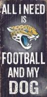 Jacksonville Jaguars Football & Dog Wood Sign