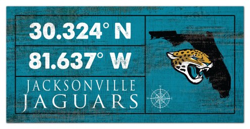 Jacksonville Jaguars Horizontal Coordinate 6&quot; x 12&quot; Sign