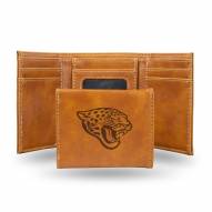 Jacksonville Jaguars Laser Engraved Brown Trifold Wallet