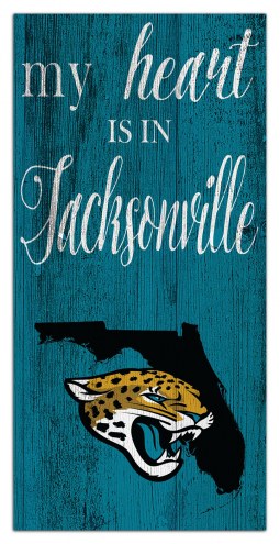 Jacksonville Jaguars My Heart State 6&quot; x 12&quot; Sign