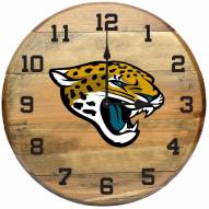 Jacksonville Jaguars Oak Barrel Clock