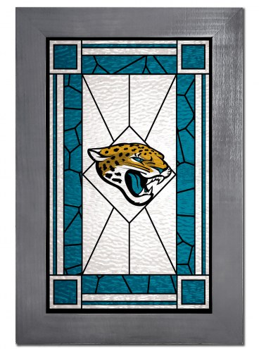 Jacksonville Jaguars Stained Glass with Frame