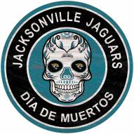 Jacksonville Jaguars Sugar Skull 12" Circle Sign