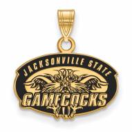 Jacksonville State Gamecocks Sterling Silver Gold Plated Small Enameled Pendant