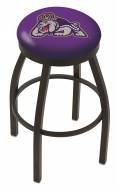 James Madison Dukes Black Swivel Bar Stool with Accent Ring