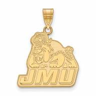 James Madison Dukes NCAA Sterling Silver Gold Plated Large Pendant
