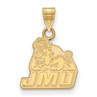 James Madison Dukes NCAA Sterling Silver Gold Plated Small Pendant