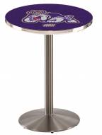James Madison Dukes Stainless Steel Bar Table with Round Base