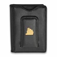 James Madison Dukes Sterling Silver Gold Plated Black Leather Wallet