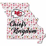 Kansas City Chiefs 12" Floral State Sign