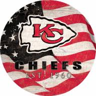 Kansas City Chiefs 12" Team Color Flag Circle Sign